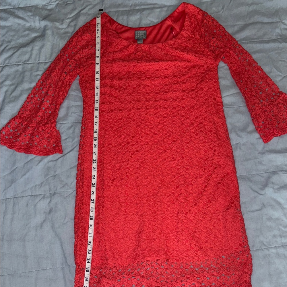 Rabbit Rabbit Rabbit Vibrant Coral Lace Dress - Picture 4 of 4
